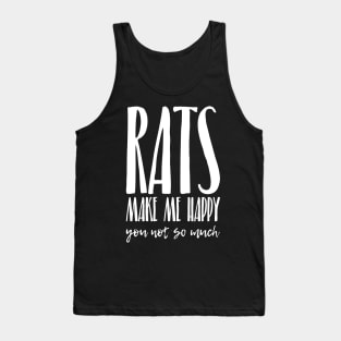 Rats make me happy Black Tank Top